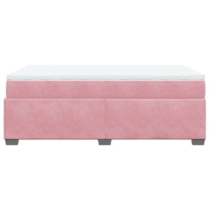 Cama boxspring com colchão 120x200 cm veludo rosa