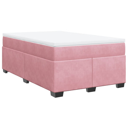 Cama boxspring com colchão 120x200 cm veludo rosa