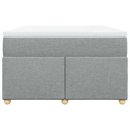 Cama boxspring com colchão 120x190 cm tecido cinzento-claro