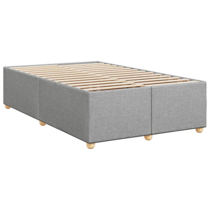 Cama boxspring com colchão 120x190 cm tecido cinzento-claro