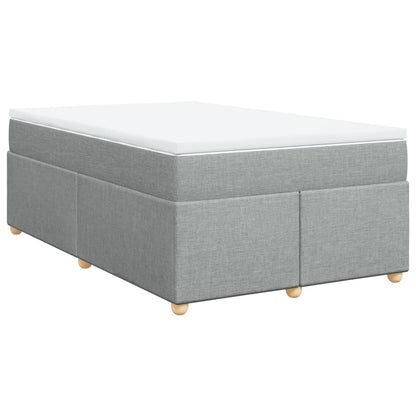 Cama boxspring com colchão 120x190 cm tecido cinzento-claro