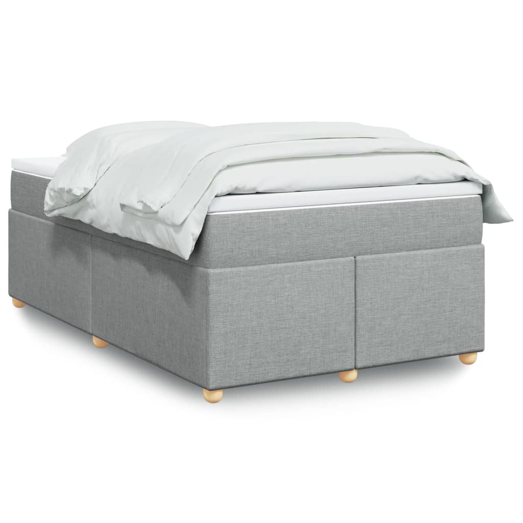 Cama boxspring com colchão 120x190 cm tecido cinzento-claro