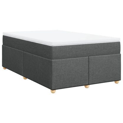 Cama boxspring com colchão 120x190 cm tecido cinzento-escuro