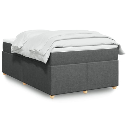 Cama boxspring com colchão 120x190 cm tecido cinzento-escuro