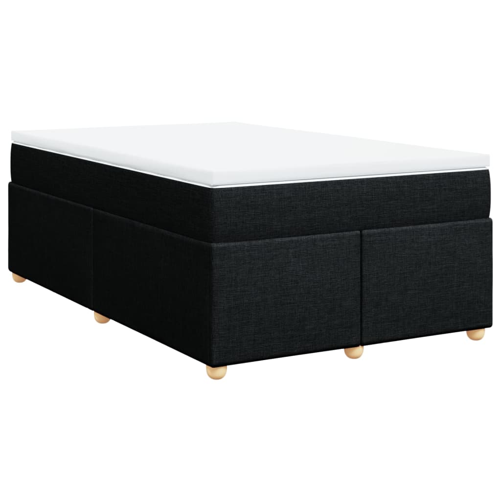 Cama boxspring com colchão 120x190 cm tecido preto