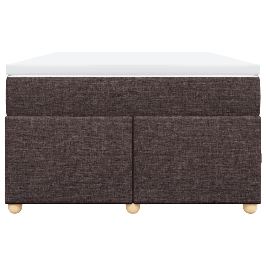 Cama boxspring com colchão 120x190 cm tecido castanho-escuro