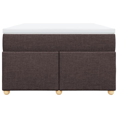 Cama boxspring com colchão 120x190 cm tecido castanho-escuro