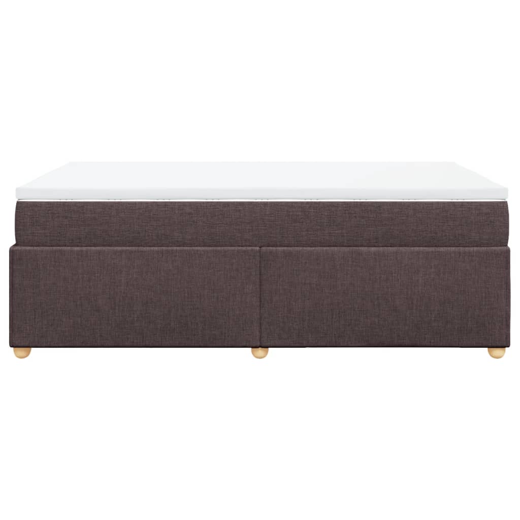 Cama boxspring com colchão 120x190 cm tecido castanho-escuro