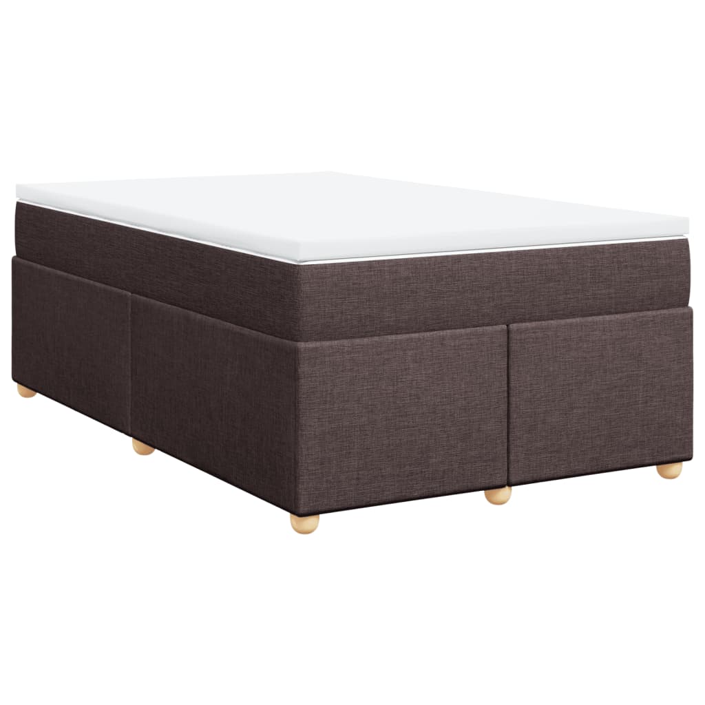 Cama boxspring com colchão 120x190 cm tecido castanho-escuro