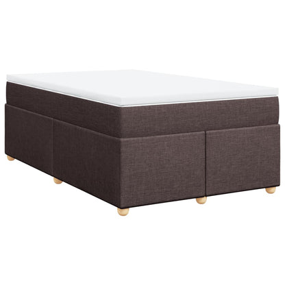 Cama boxspring com colchão 120x190 cm tecido castanho-escuro