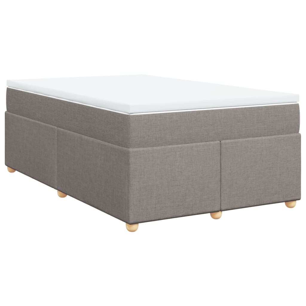 Cama boxspring c/ colchão 120x190cm tecido castanho-acinzentado