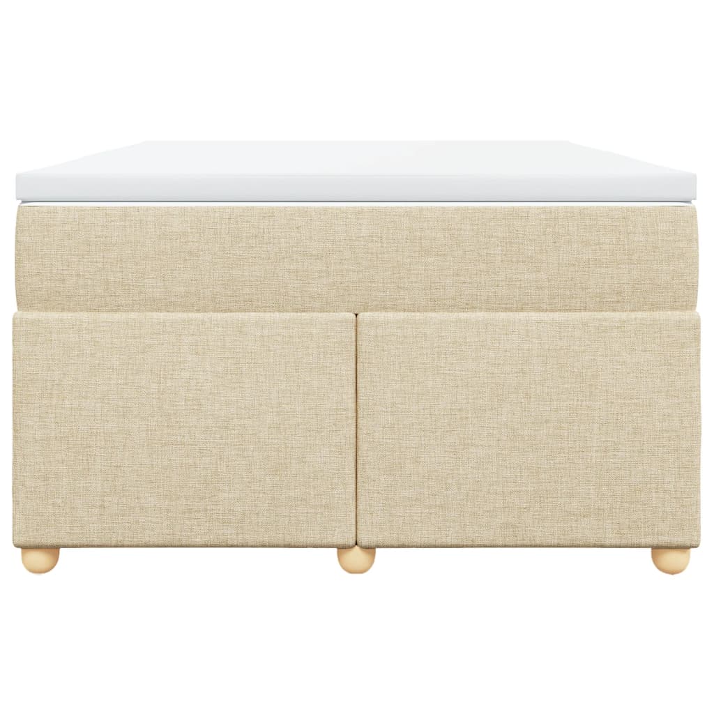 Cama boxspring com colchão 120x190 cm tecido cor creme