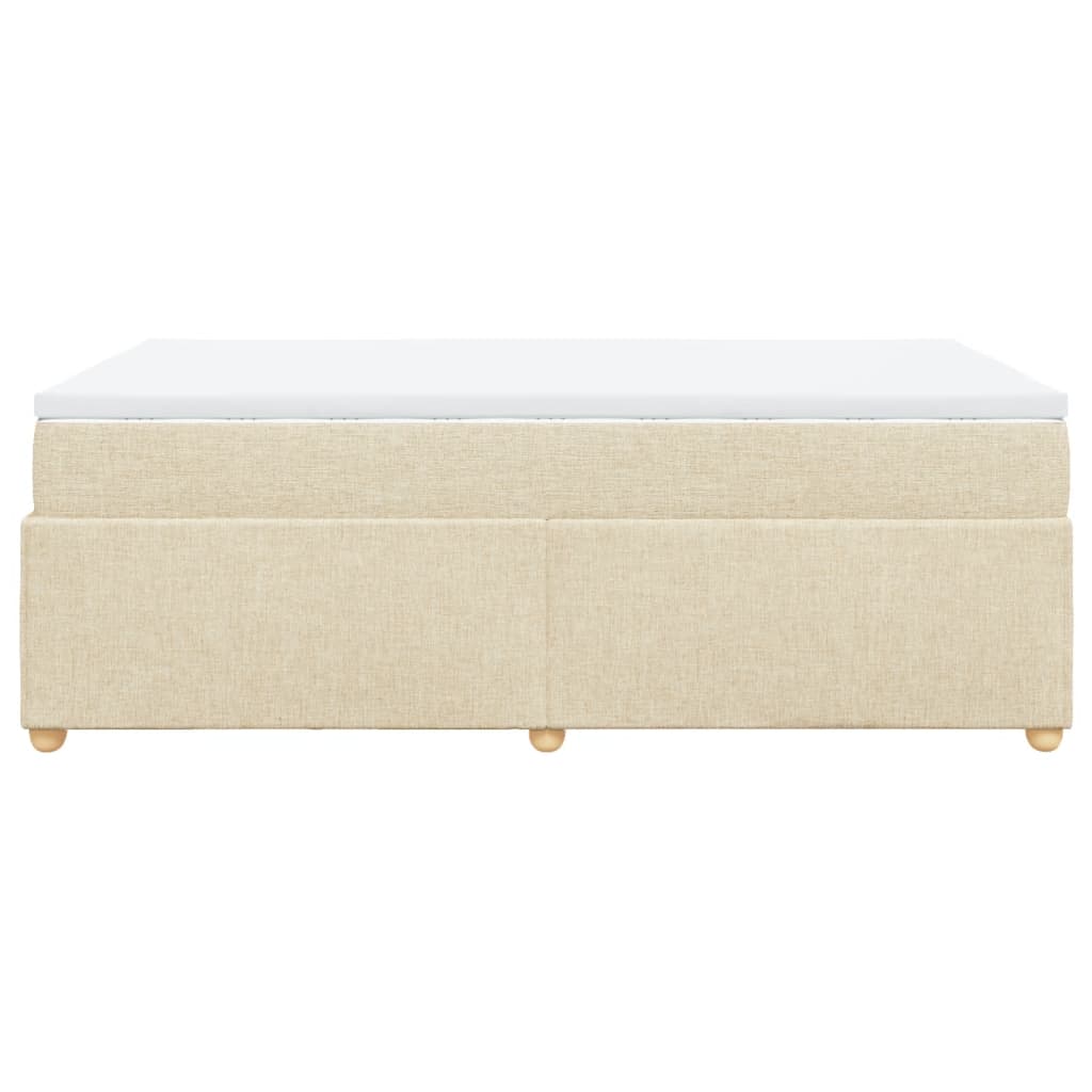 Cama boxspring com colchão 120x190 cm tecido cor creme