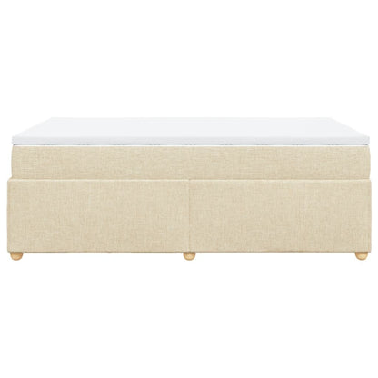 Cama boxspring com colchão 120x190 cm tecido cor creme