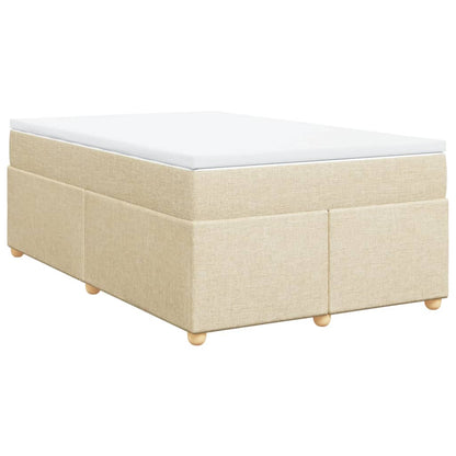 Cama boxspring com colchão 120x190 cm tecido cor creme