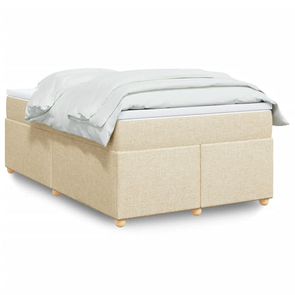 Cama boxspring com colchão 120x190 cm tecido cor creme