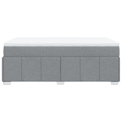 Cama boxspring com colchão 120x190 cm tecido cinzento-claro