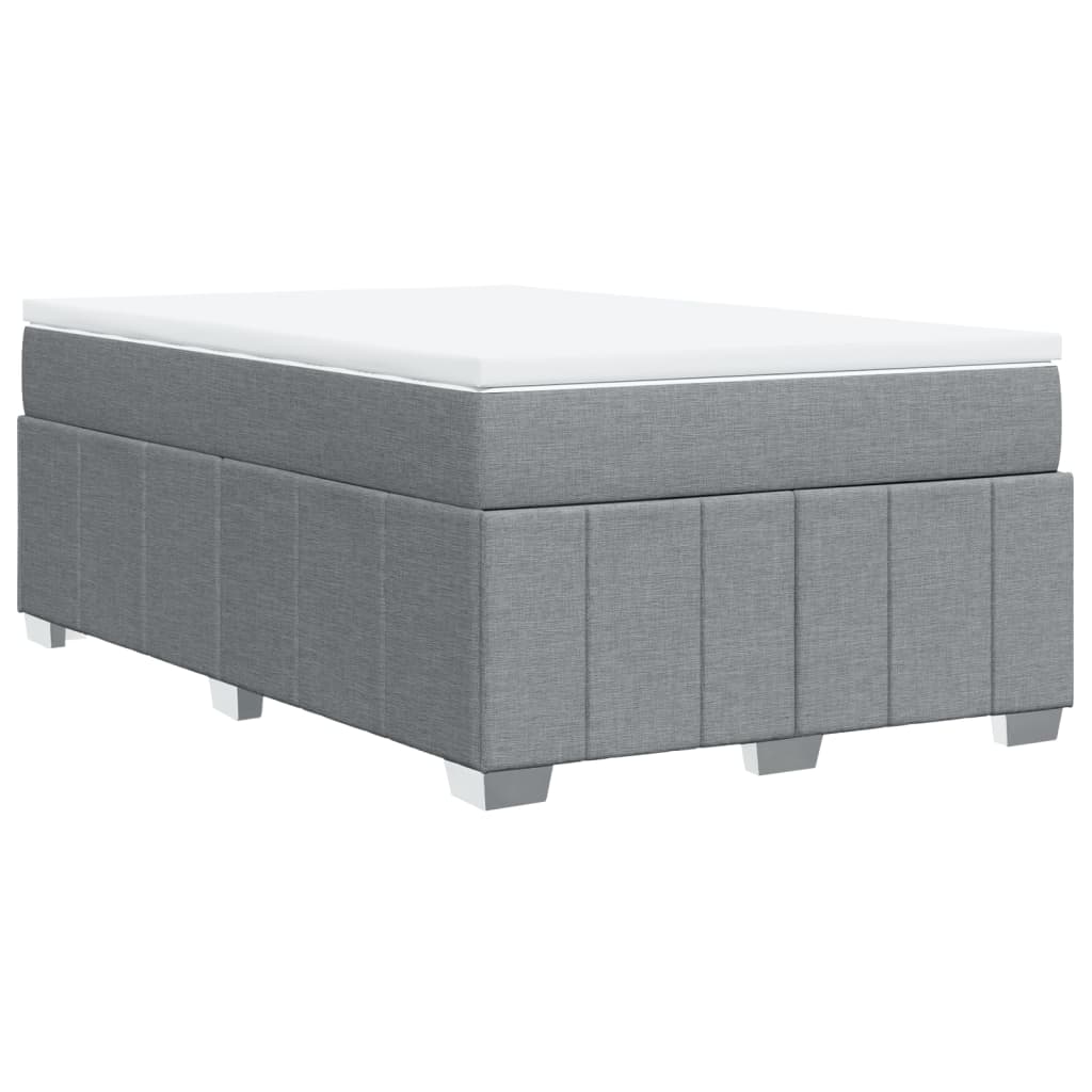 Cama boxspring com colchão 120x190 cm tecido cinzento-claro