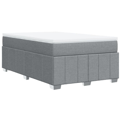 Cama boxspring com colchão 120x190 cm tecido cinzento-claro