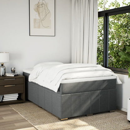 Cama boxspring com colchão 120x190 cm tecido cinzento-escuro