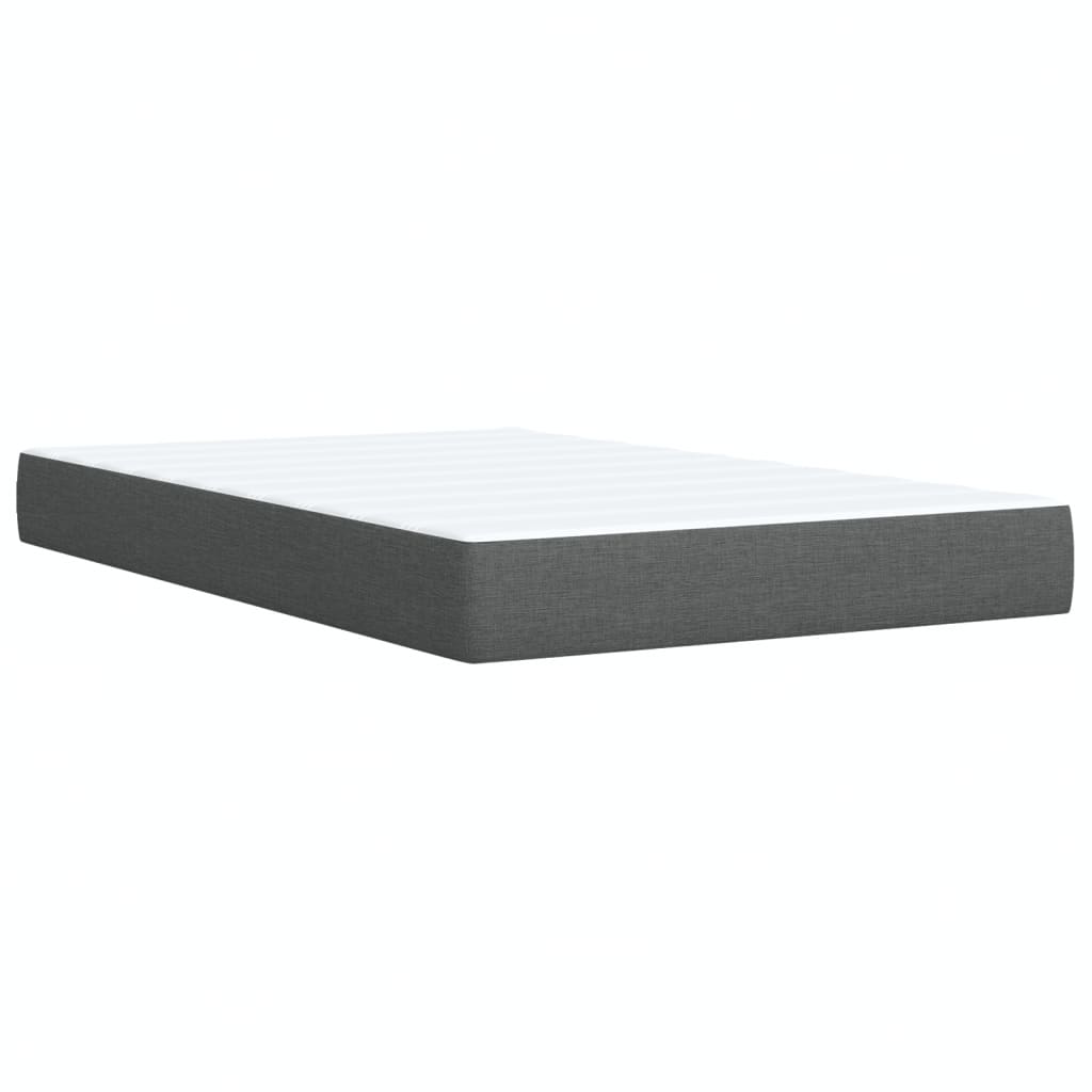 Cama boxspring com colchão 120x190 cm tecido cinzento-escuro