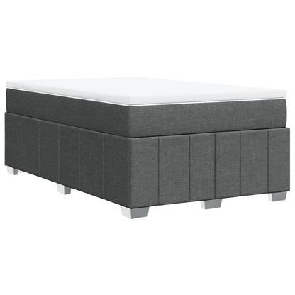 Cama boxspring com colchão 120x190 cm tecido cinzento-escuro