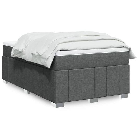 Cama boxspring com colchão 120x190 cm tecido cinzento-escuro