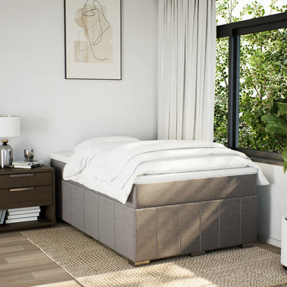 Cama boxspring c/ colchão 120x190cm tecido castanho-acinzentado