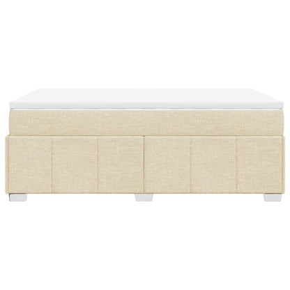 Cama boxspring com colchão 120x190 cm tecido cor creme