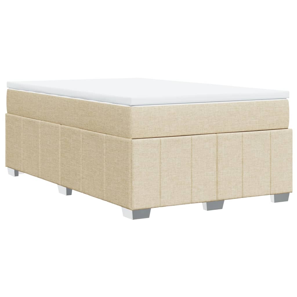 Cama boxspring com colchão 120x190 cm tecido cor creme