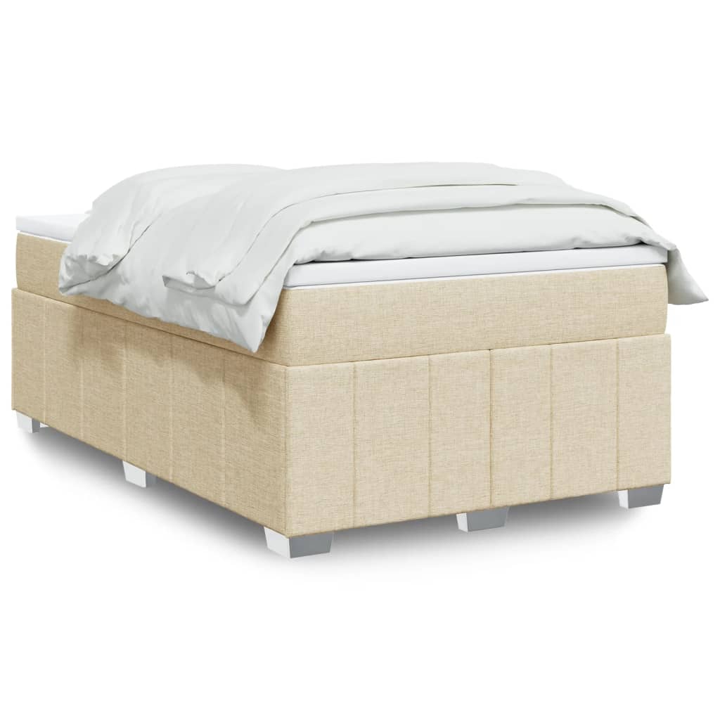 Cama boxspring com colchão 120x190 cm tecido cor creme