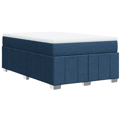 Cama boxspring com colchão 120x190 cm tecido azul