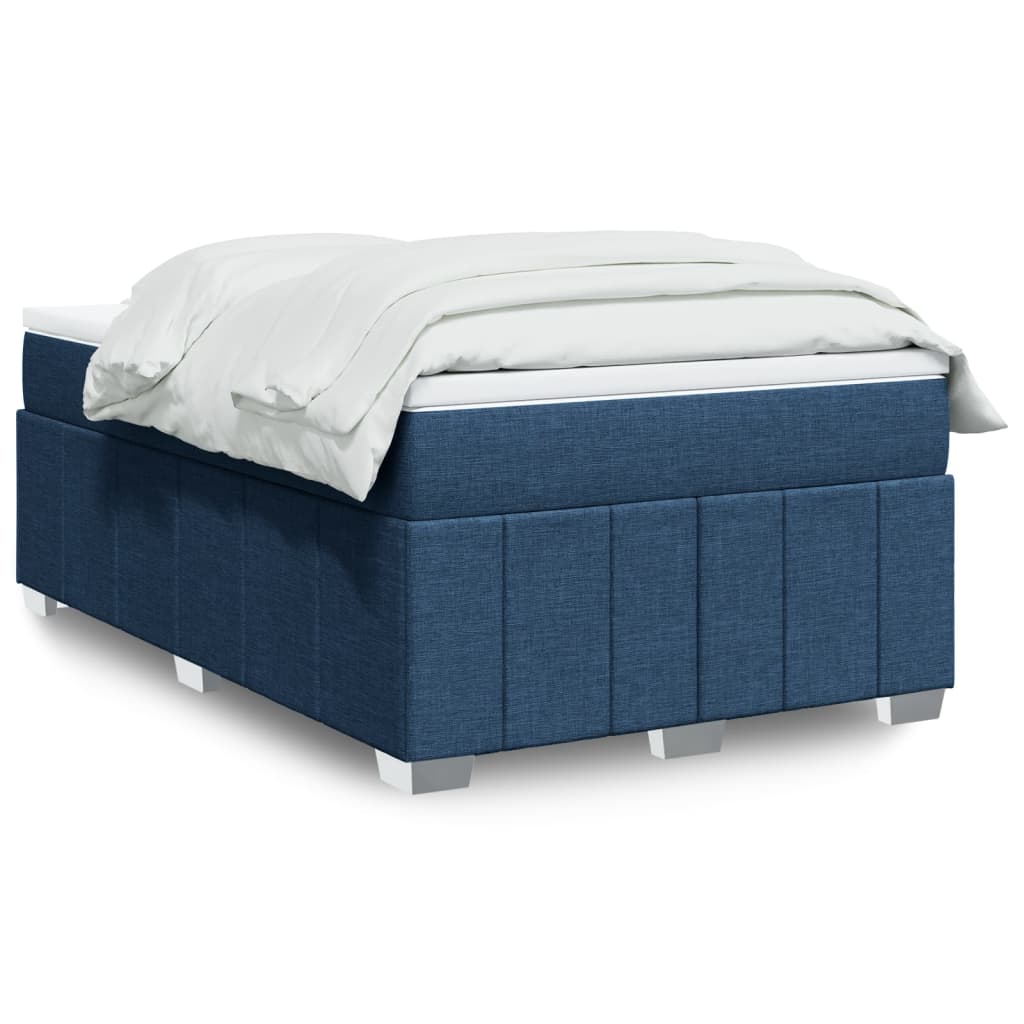 Cama boxspring com colchão 120x190 cm tecido azul