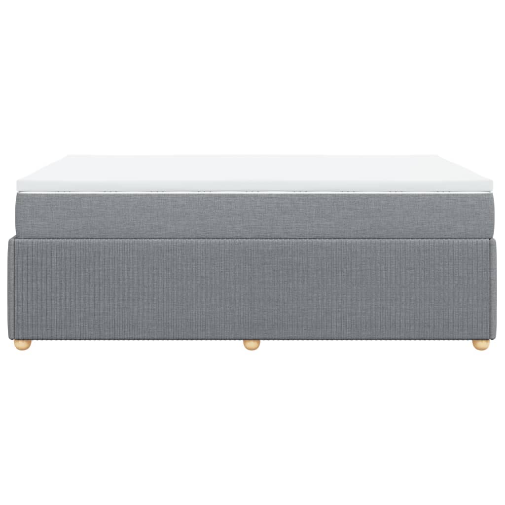 Cama boxspring com colchão 120x190 cm tecido cinzento-claro