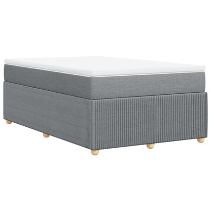 Cama boxspring com colchão 120x190 cm tecido cinzento-claro