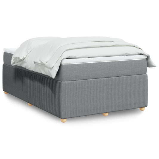 Cama boxspring com colchão 120x190 cm tecido cinzento-claro