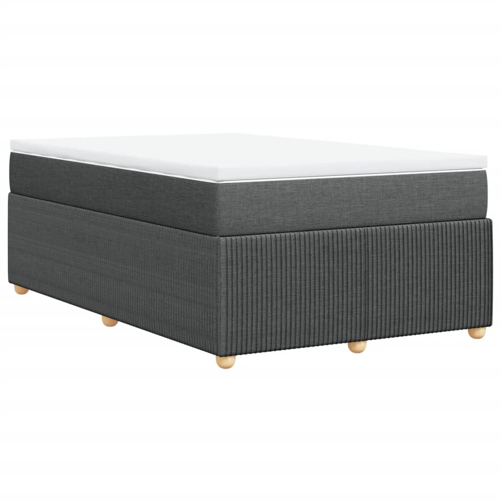 Cama boxspring com colchão 120x190 cm tecido cinzento-escuro