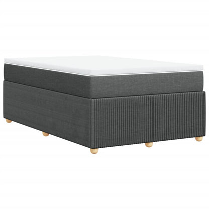 Cama boxspring com colchão 120x190 cm tecido cinzento-escuro