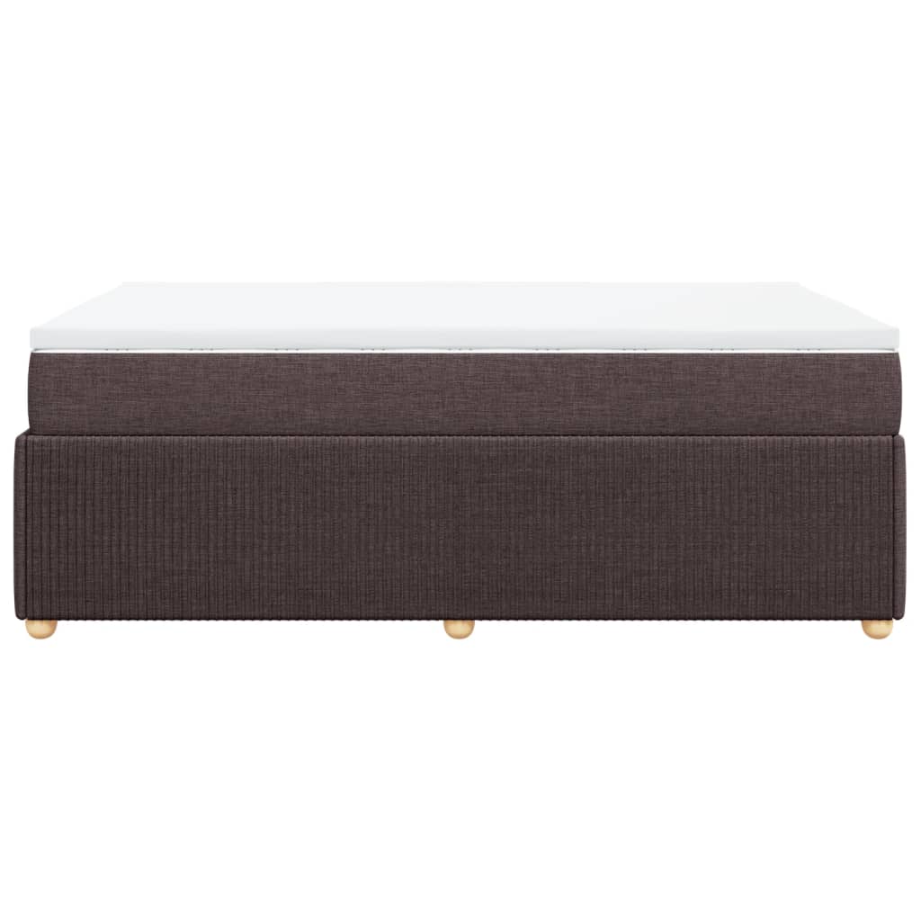 Cama boxspring com colchão 120x190 cm tecido castanho-escuro