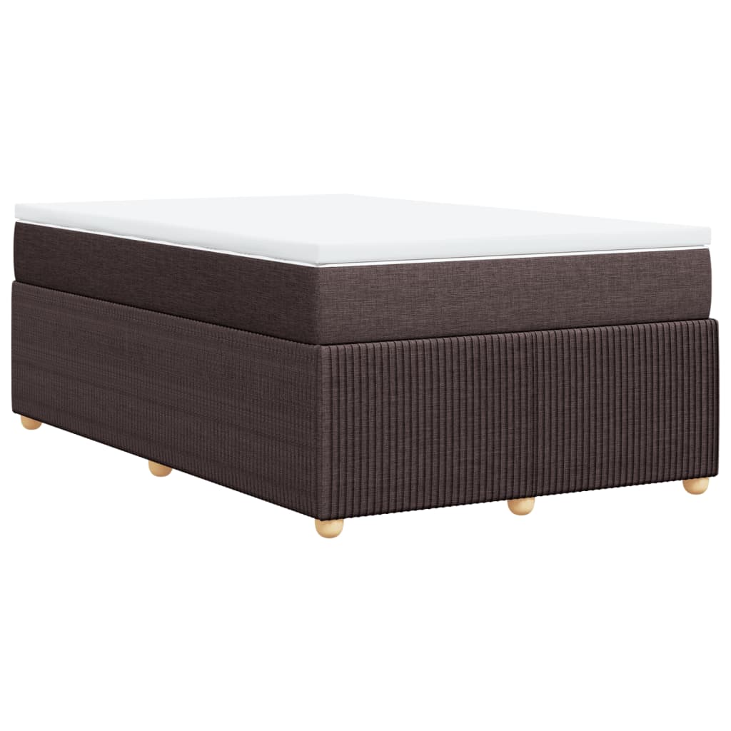 Cama boxspring com colchão 120x190 cm tecido castanho-escuro