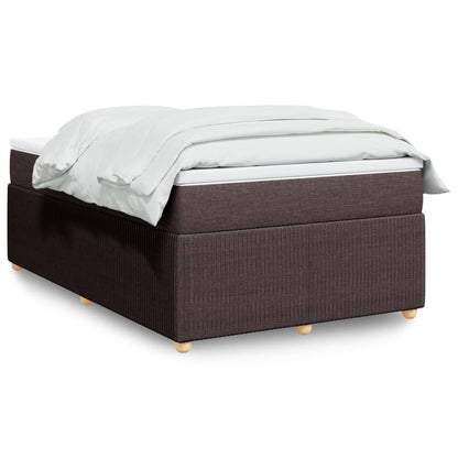 Cama boxspring com colchão 120x190 cm tecido castanho-escuro