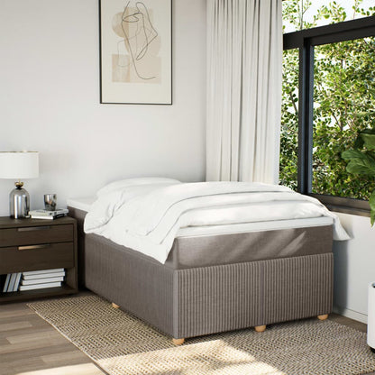 Cama boxspring c/ colchão 120x190cm tecido castanho-acinzentado