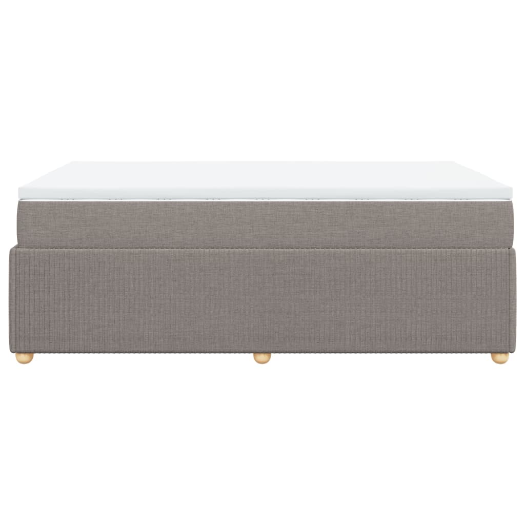 Cama boxspring c/ colchão 120x190cm tecido castanho-acinzentado