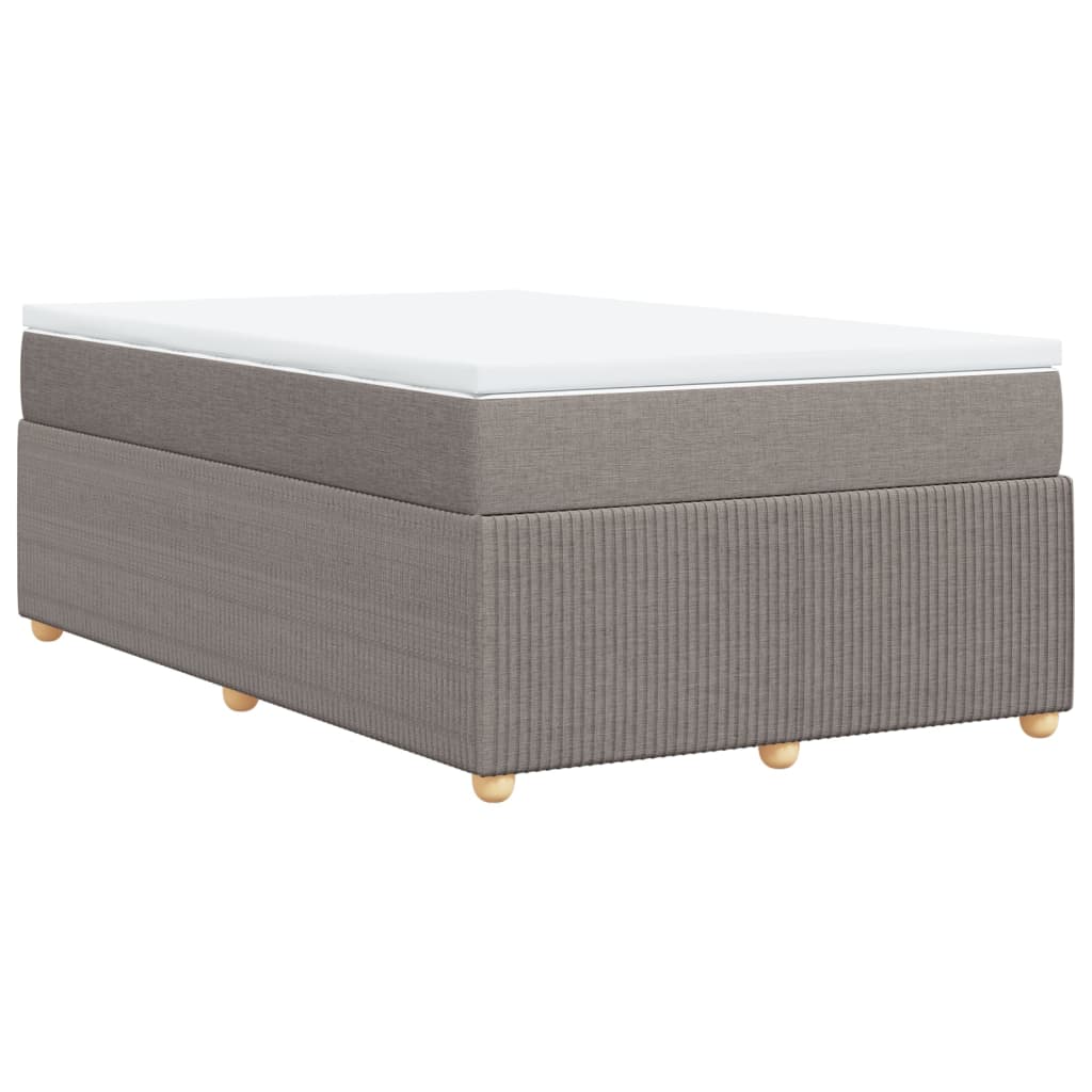 Cama boxspring c/ colchão 120x190cm tecido castanho-acinzentado