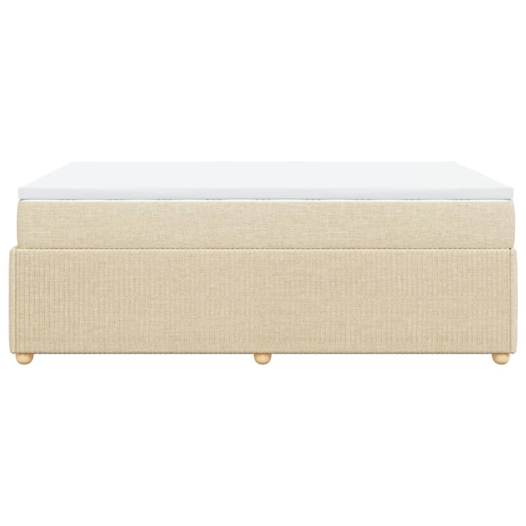 Cama boxspring com colchão 120x190 cm tecido cor creme