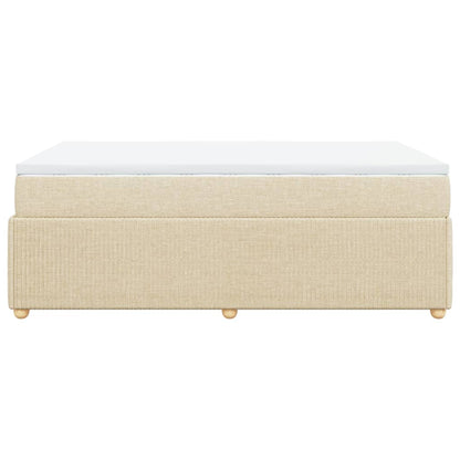 Cama boxspring com colchão 120x190 cm tecido cor creme