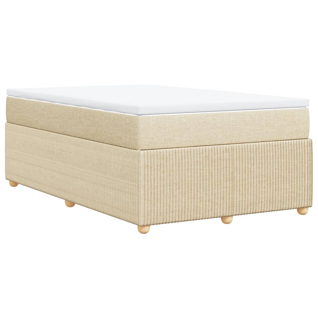 Cama boxspring com colchão 120x190 cm tecido cor creme