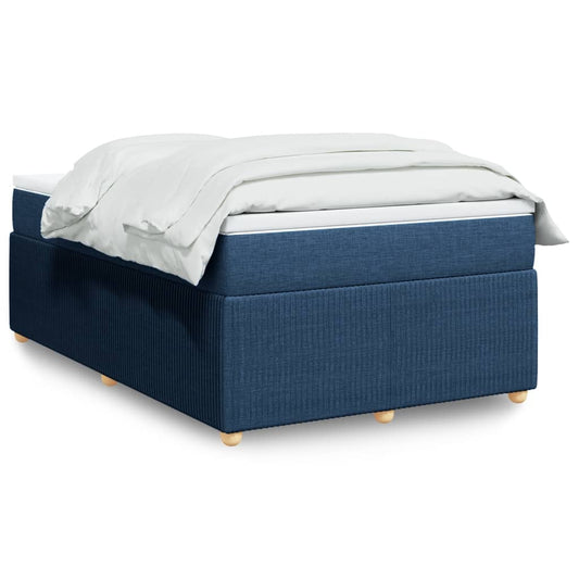 Cama boxspring com colchão 120x190 cm tecido azul