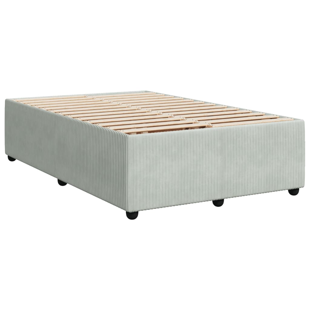 Cama boxspring com colchão 120x190 cm veludo cinzento-claro