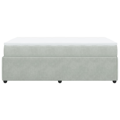 Cama boxspring com colchão 120x190 cm veludo cinzento-claro